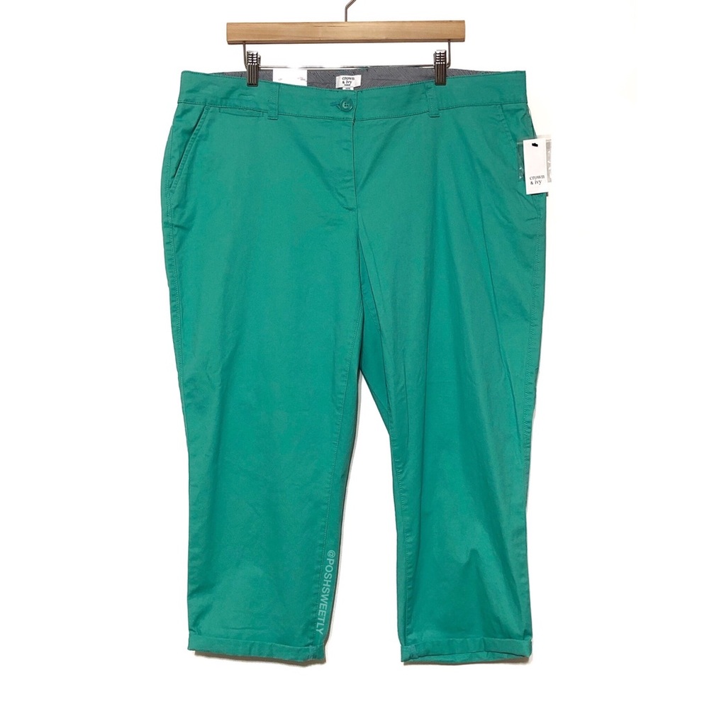 NWT Crown & Ivy Jade Curvy Crops - Picture 4 of 9